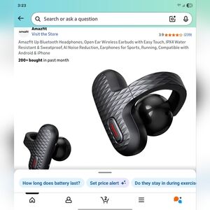 Amazfit Up  Black Wireless Open Earbuds